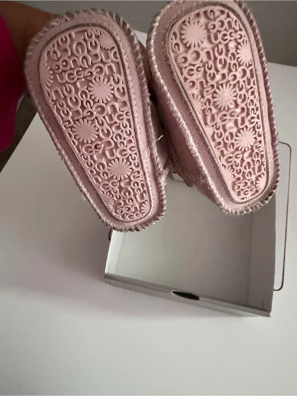 Pink Suede Shearling Baby UGG Boots